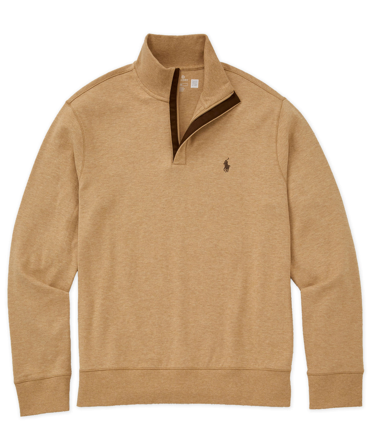Polo Ralph Lauren Long Sleeve Luxury Half-Zip Pullover - Camel, Men's Big & Tall