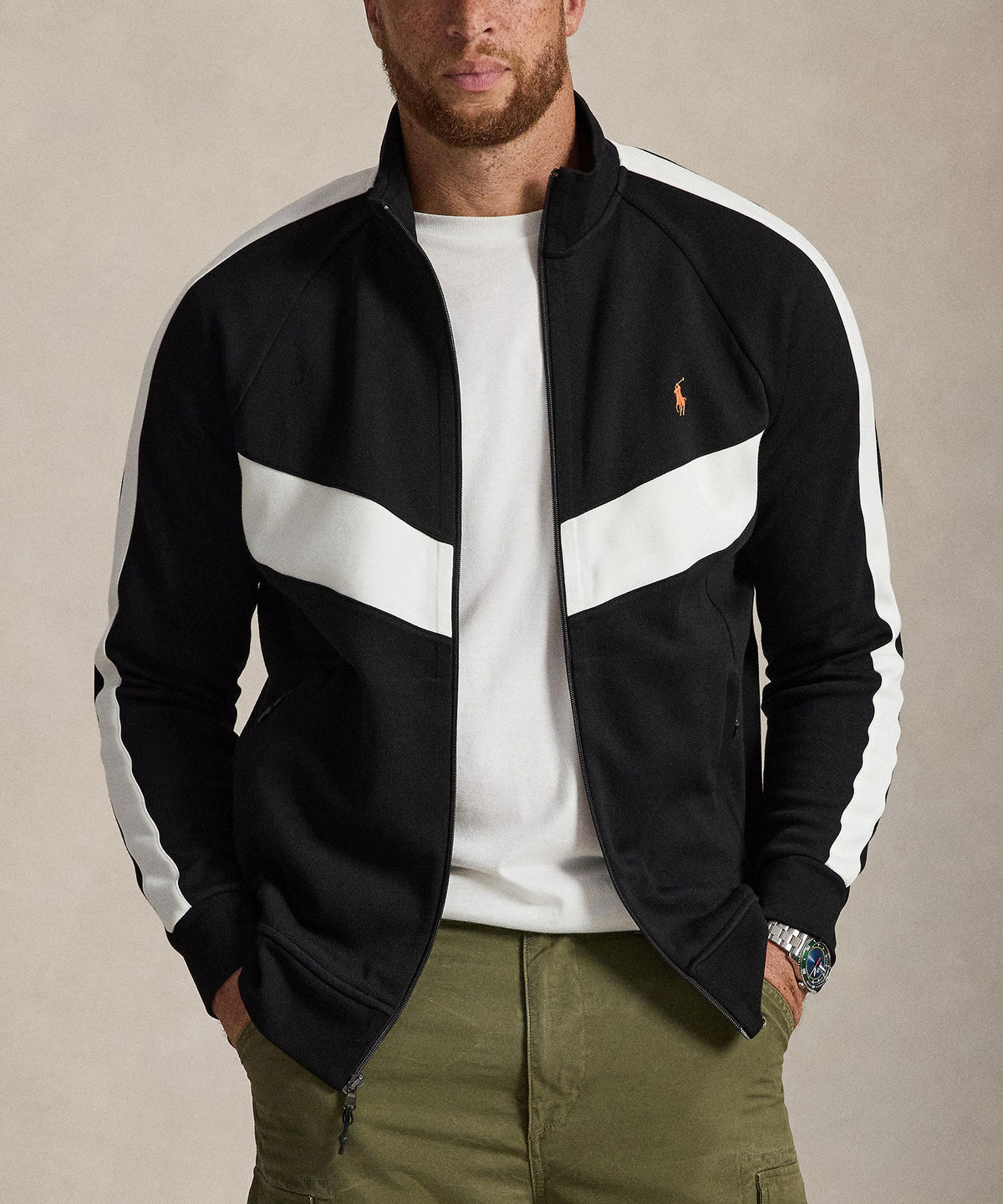 Polo Ralph Lauren Interlock Track Jacket - Black, Men's Big & Tall