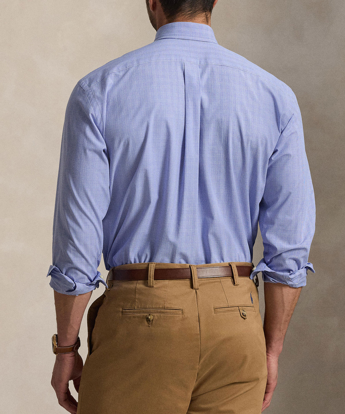 Polo Ralph Lauren Long Sleeve Poplin Shirt - Maidstone Blue/White, Men's Big & Tall