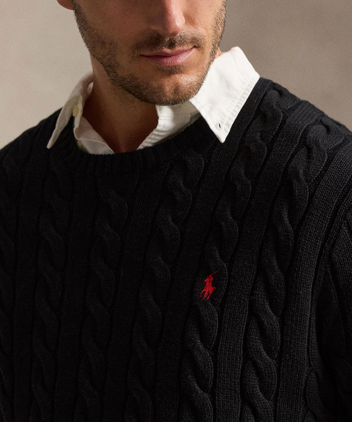 Polo Ralph Lauren Cotton Cable Crew Neck Sweater, Men's Big & Tall