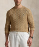 Polo Ralph Lauren Cotton Cable Crew Neck Sweater - Camel Melange
