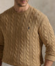 Polo Ralph Lauren Cotton Cable Crew Neck Sweater - Camel Melange