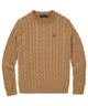 Polo Ralph Lauren Cotton Cable Crew Neck Sweater - Camel Melange