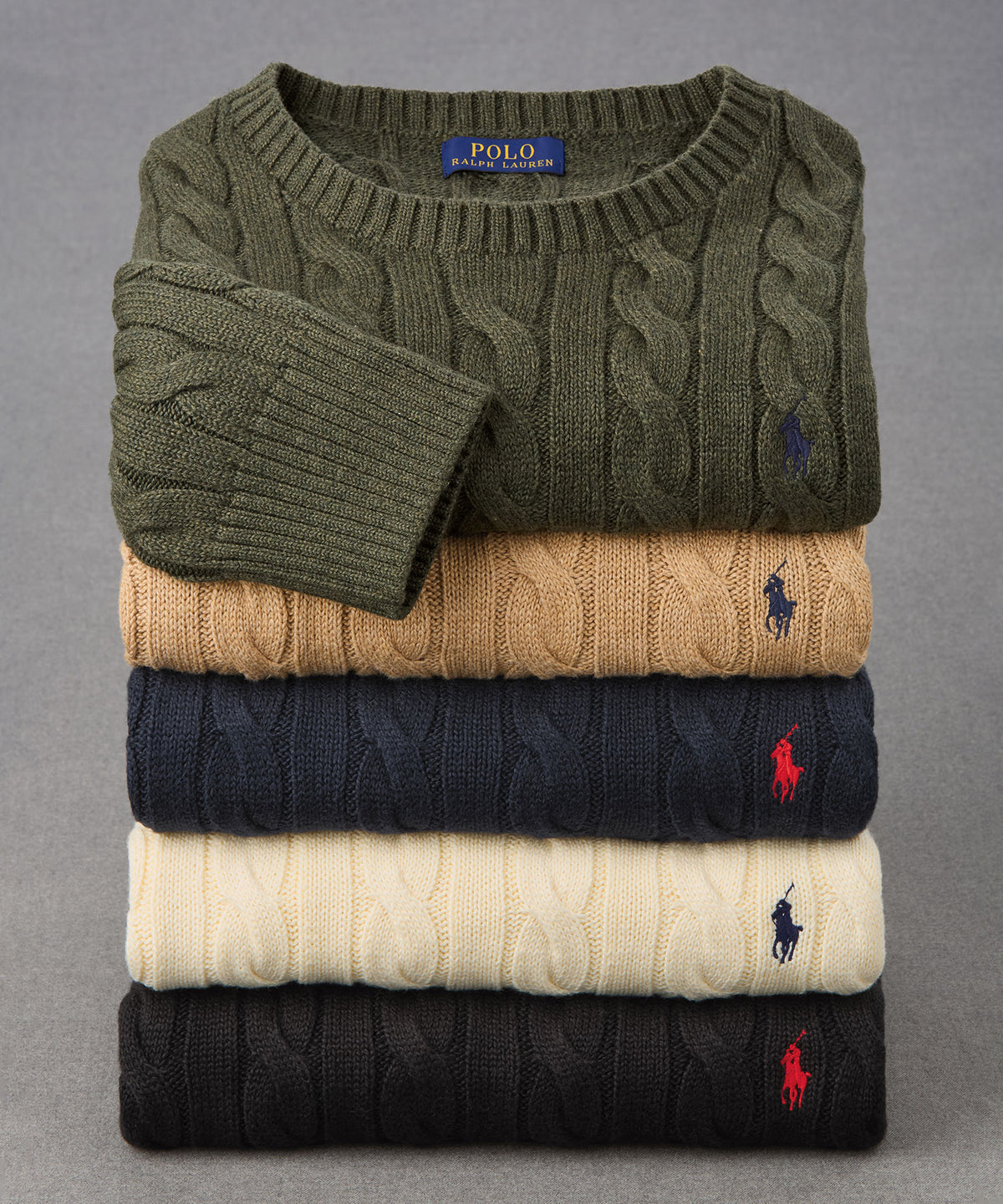 Polo Ralph Lauren Cotton Cable Crew Neck Sweater, Men's Big & Tall