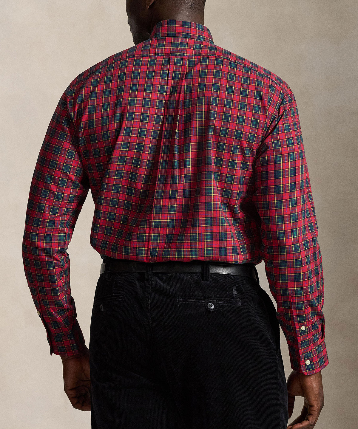 Polo Ralph Lauren Long Sleeve Brushed Twill Sport Shirt - Red/Royal Multi, Men's Big & Tall
