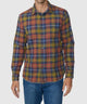 Mens multicolor plaid long-sleeve shirt with spread collar and button front