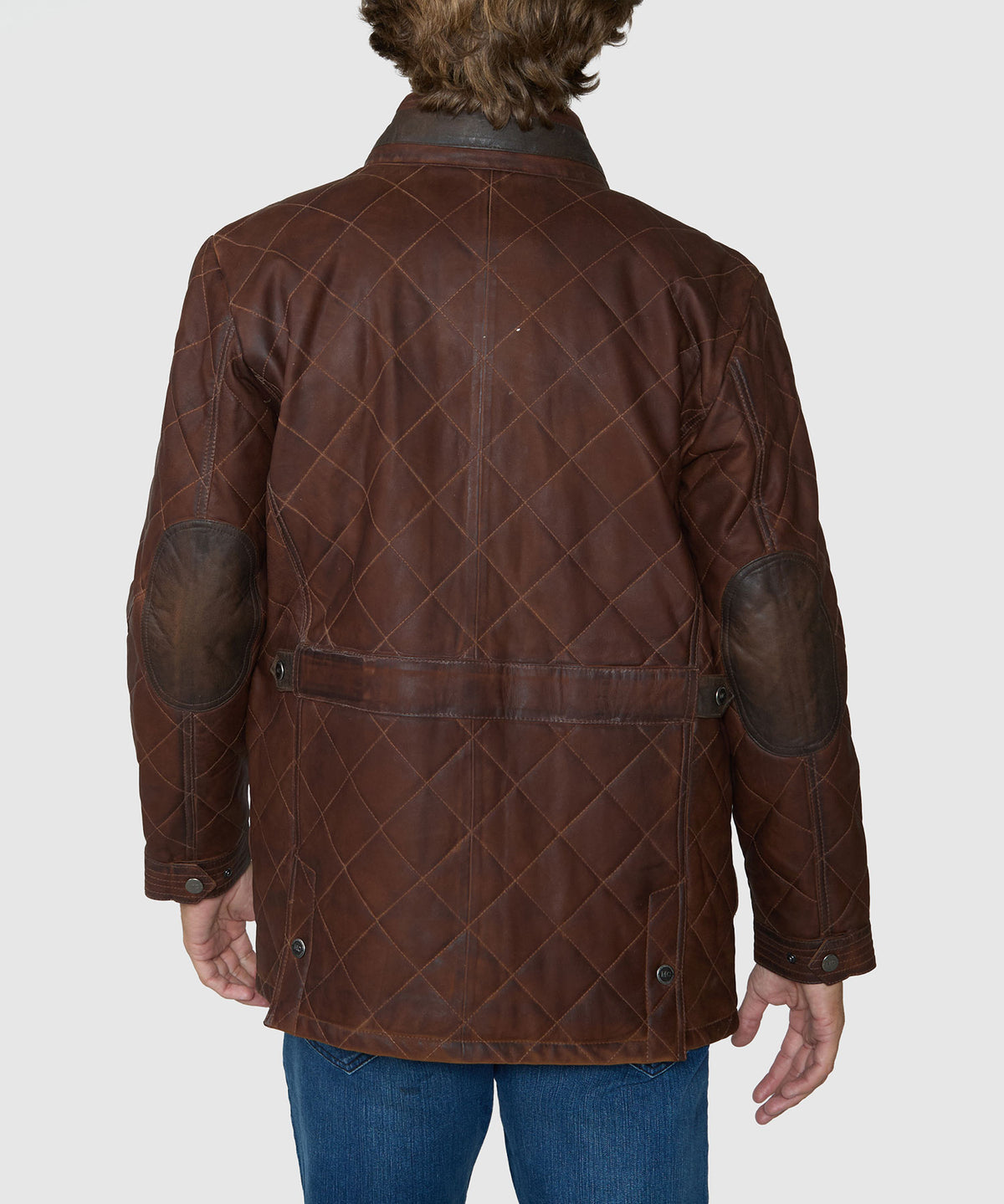 Westport Black Waxed Goat Suede Leather Jacket - Bourbon, Men's Big & Tall
