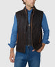 Westport Black Waxed Goat Suede Vest - Espresso