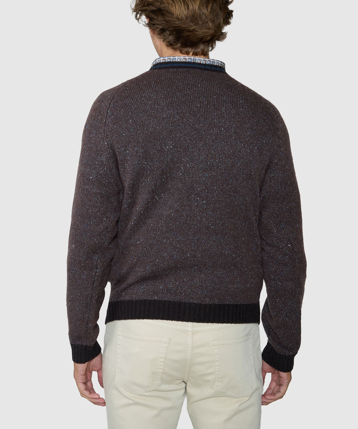 Westport Black Pocket Tweed Cardigan - Chocolate, Men's Big & Tall