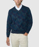 Westport Black Diamond Textured V-Neck Sweater - Forest