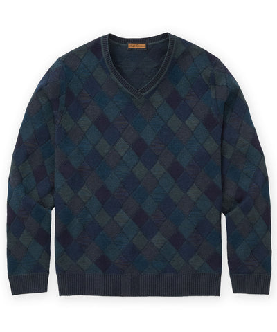Westport Black Diamond Textured V-Neck Sweater, Men's Big & Tall