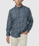 Westport Black Patch Print Sport Shirt - Eucalyptus