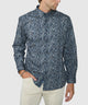 Westport Black Patch Print Sport Shirt - Eucalyptus