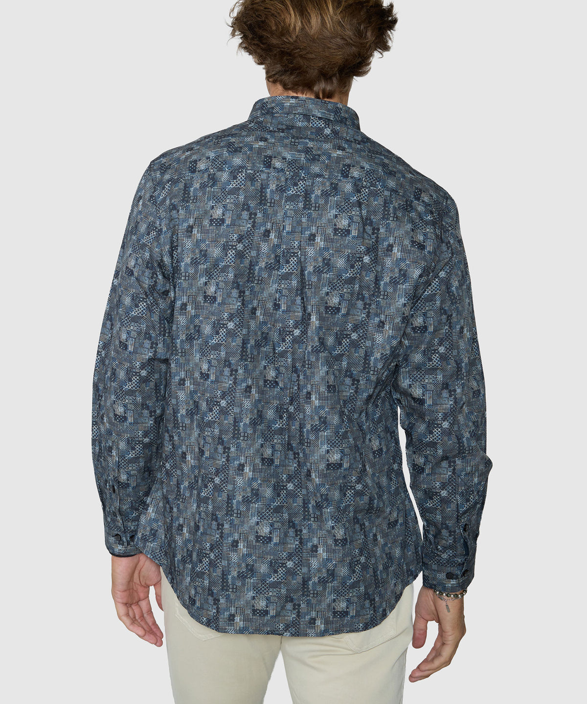 Westport Black Patch Print Sport Shirt - Eucalyptus, Men's Big & Tall