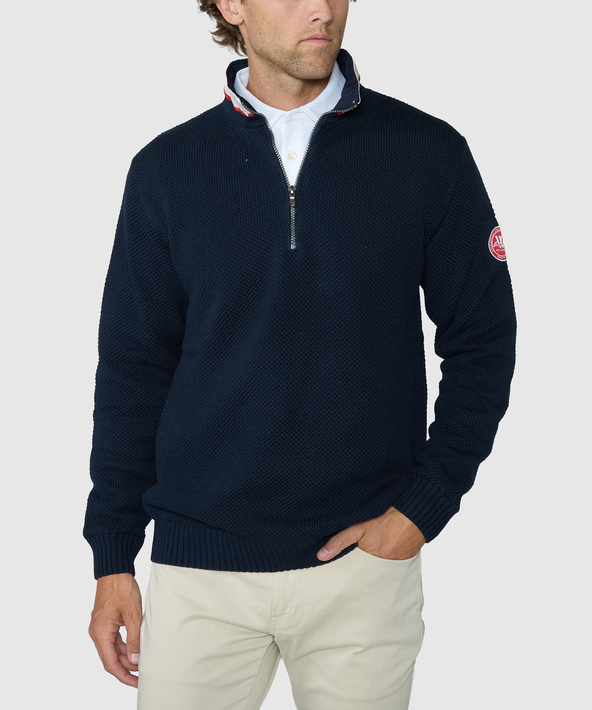 Holebrook Sweden Windproof Quarter-Zip Pullover - Navy, Men's Big & Tall