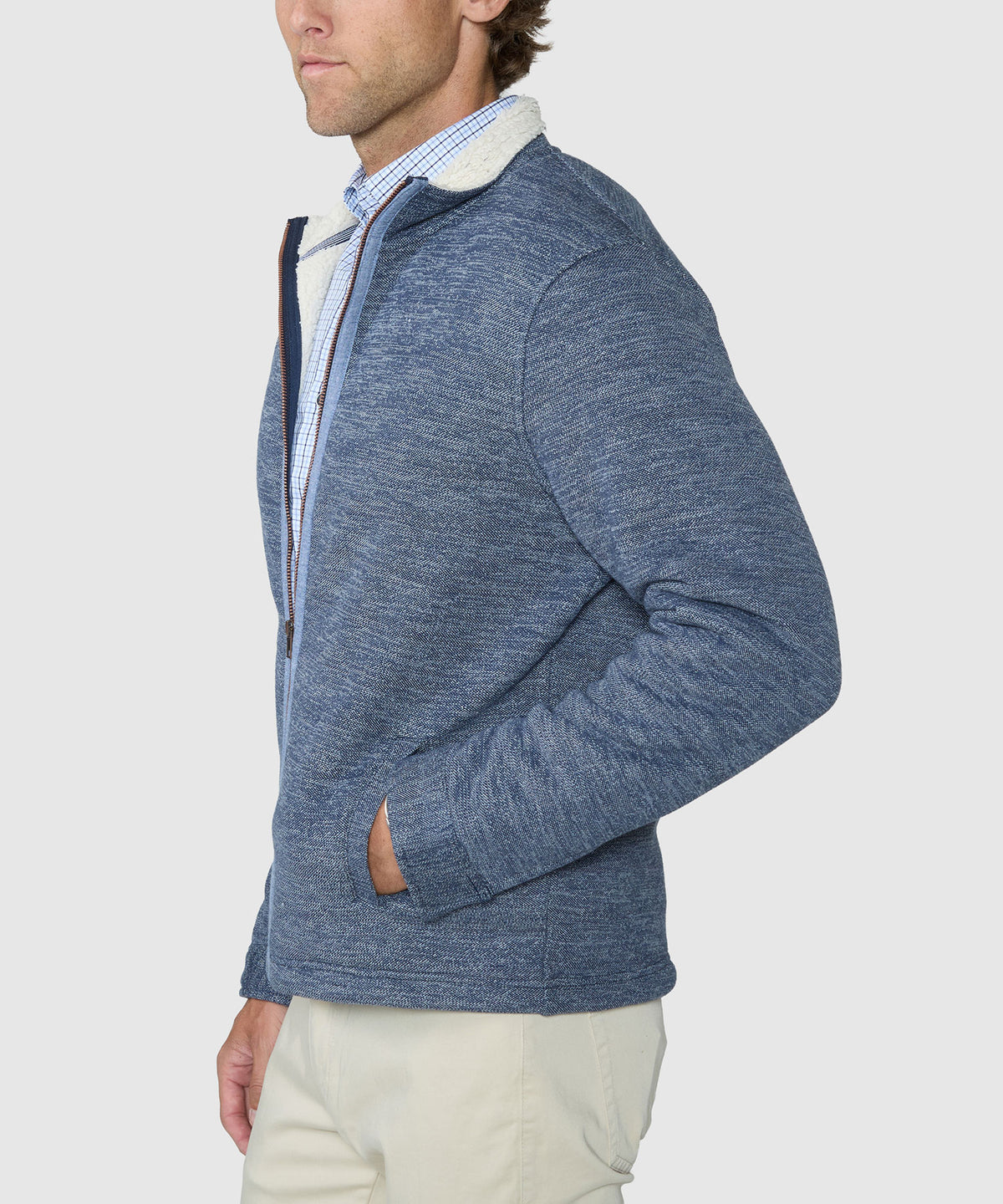 Westport Black Blue Ridge Fleece Jacket - Indigo, Men's Big & Tall