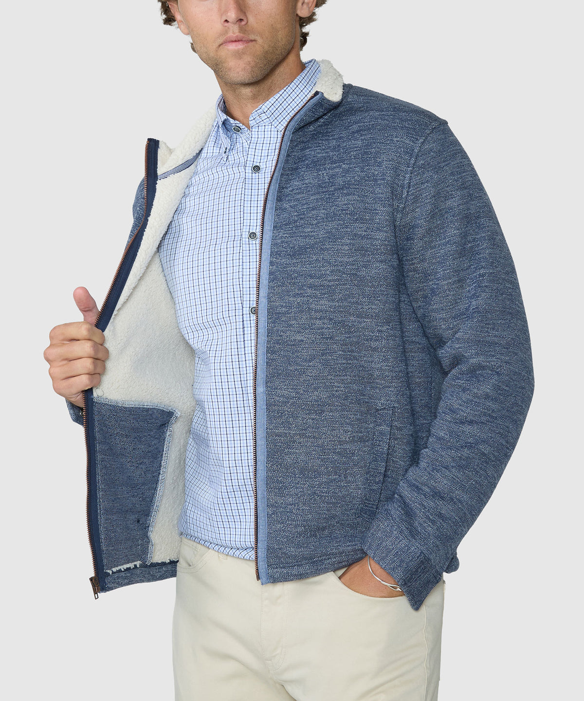 Westport Black Blue Ridge Fleece Jacket - Indigo, Men's Big & Tall