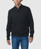 Westport Black Brentwood Chenille Button Mock Sweater - Charcoal