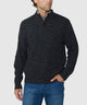 Westport Black Brentwood Chenille Button Mock Sweater - Charcoal