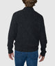 Westport Black Brentwood Chenille Button Mock Sweater - Charcoal