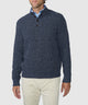 Westport Black Brentwood Chenille Button Mock Sweater - Navy