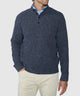 Westport Black Brentwood Chenille Button Mock Sweater - Navy