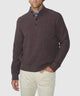 Westport Black Brentwood Chenille Button Mock Sweater - Rust