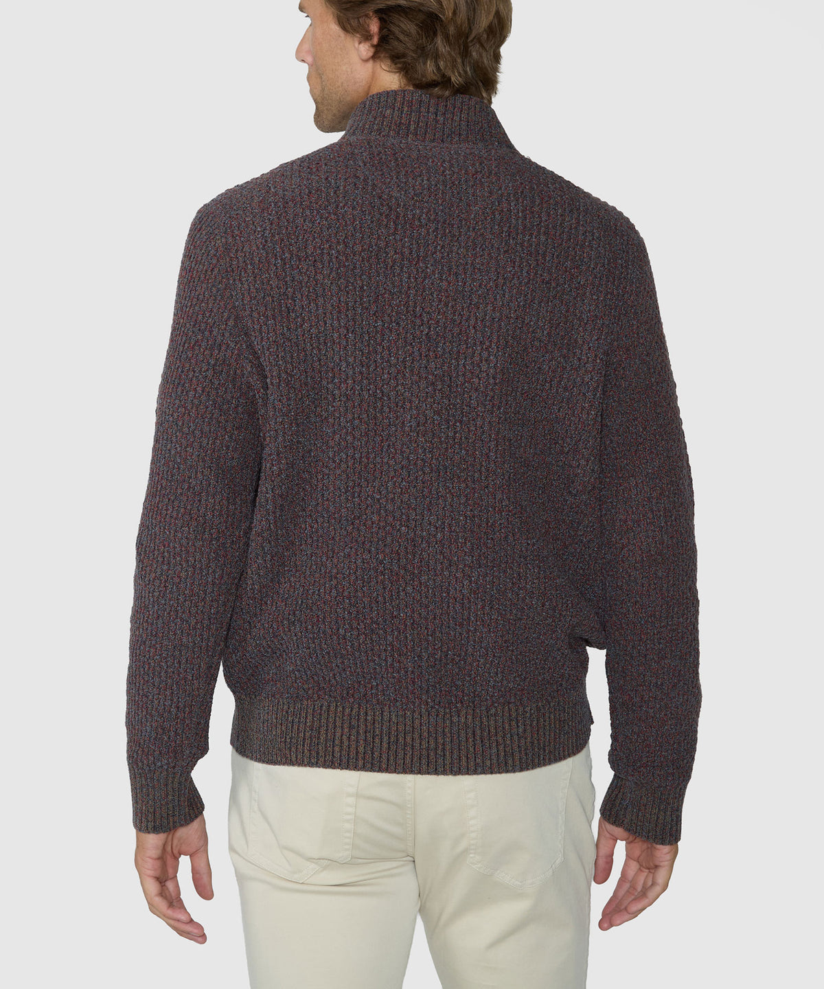 Westport Black Brentwood Chenille Button Mock Sweater - Rust, Men's Big & Tall
