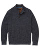 Westport Black Brentwood Chenille Button Mock Sweater - Navy