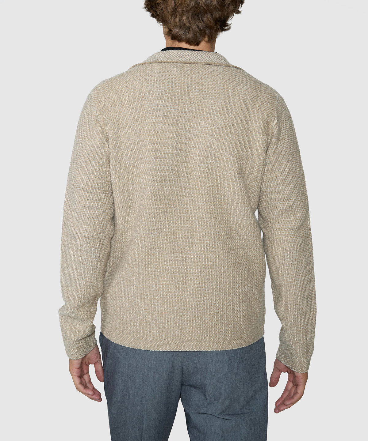 Westport Black Tribeca Popcorn Stitch Blazer - Natural, Men's Big & Tall