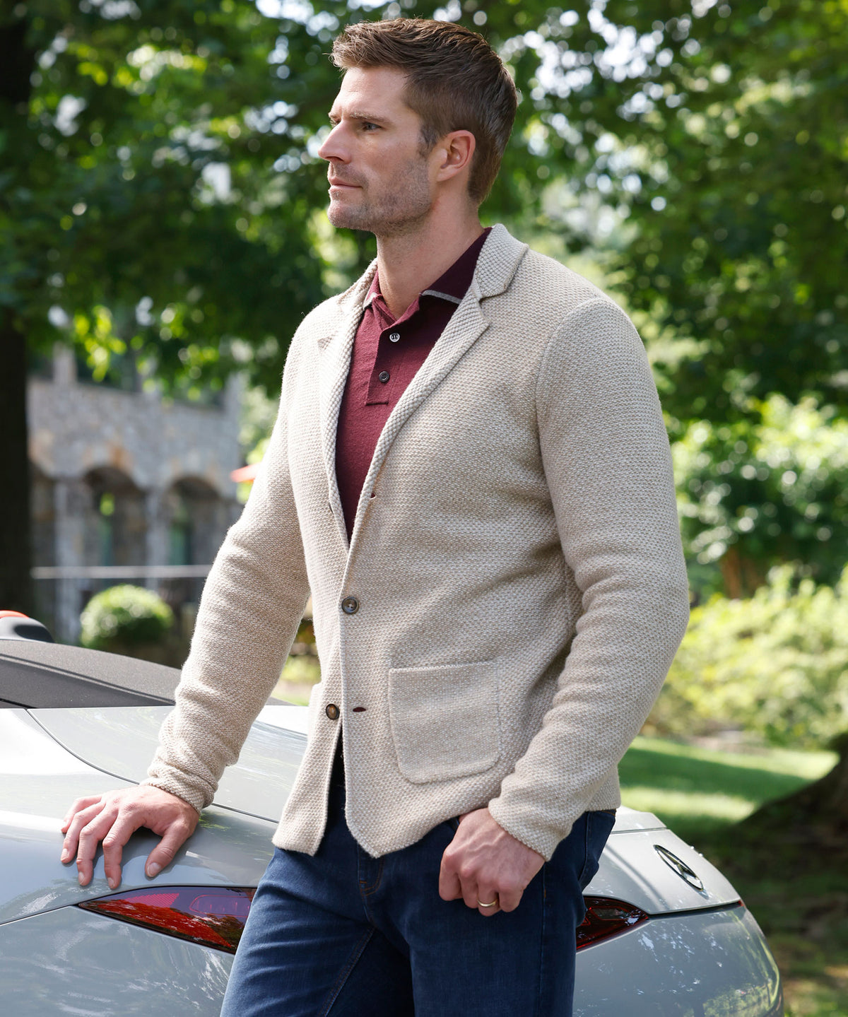 Westport Black Tribeca Popcorn Stitch Blazer, Men's Big & Tall