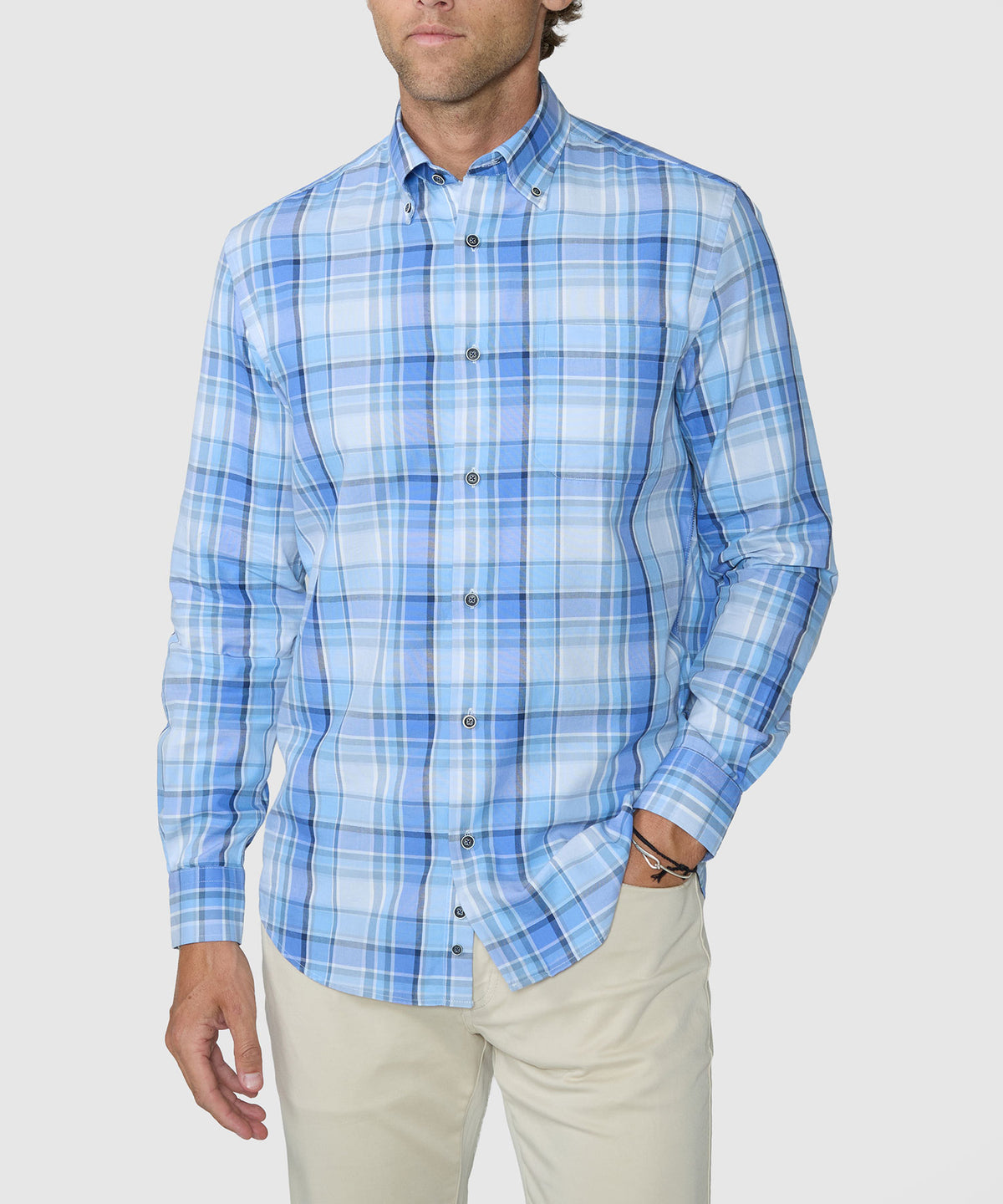 Westport Lifestyle Long Sleeve Button-Down Collar Sport Shirt, Men's Big & Tall