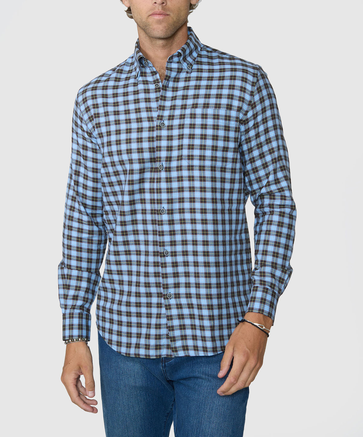 Westport Lifestyle Long Sleeve Button-Down Collar Sport Shirt, Men's Big & Tall