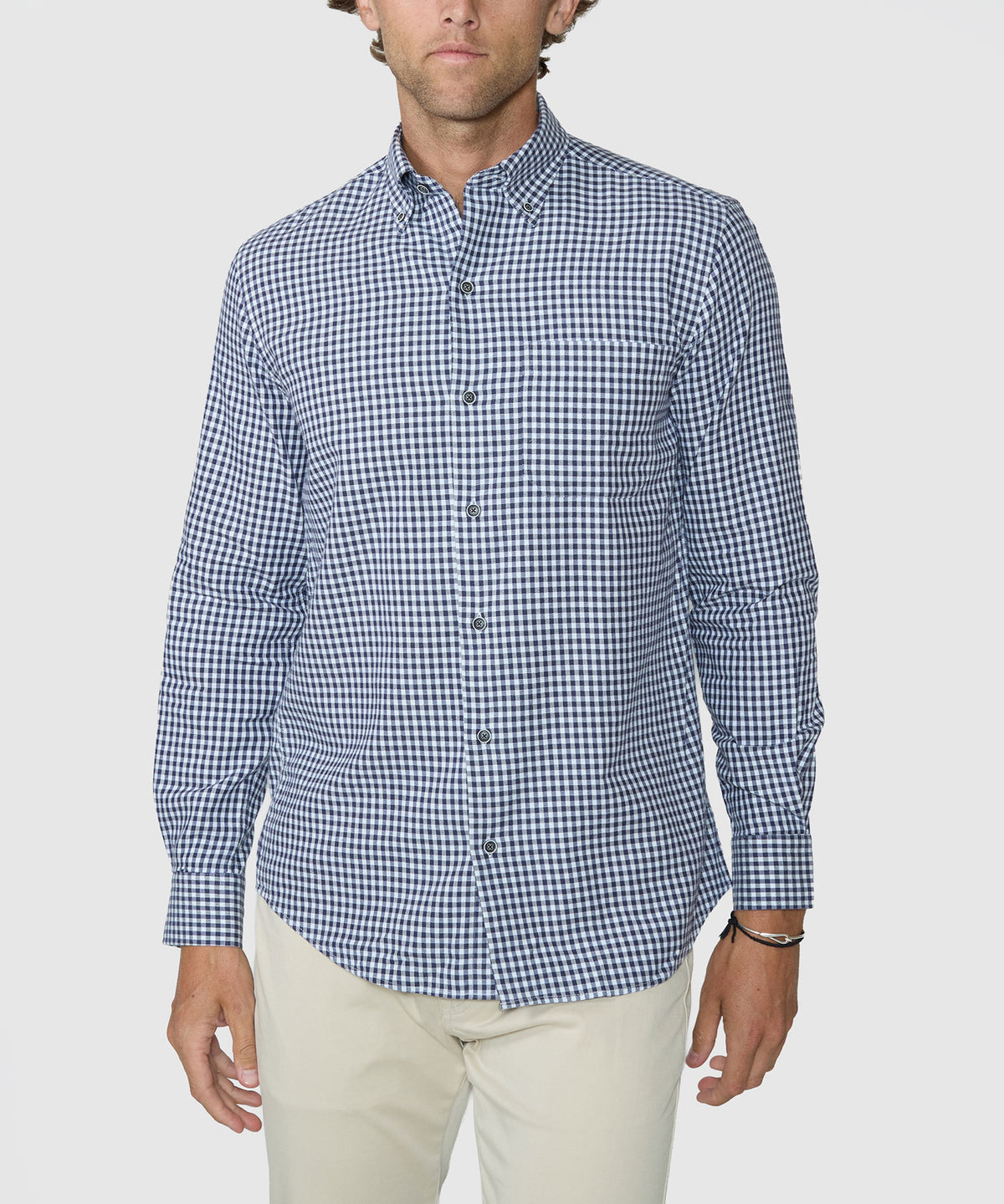 Westport Lifestyle Long Sleeve Button-Down Collar Sport Shirt - Navy, Men's Big & Tall