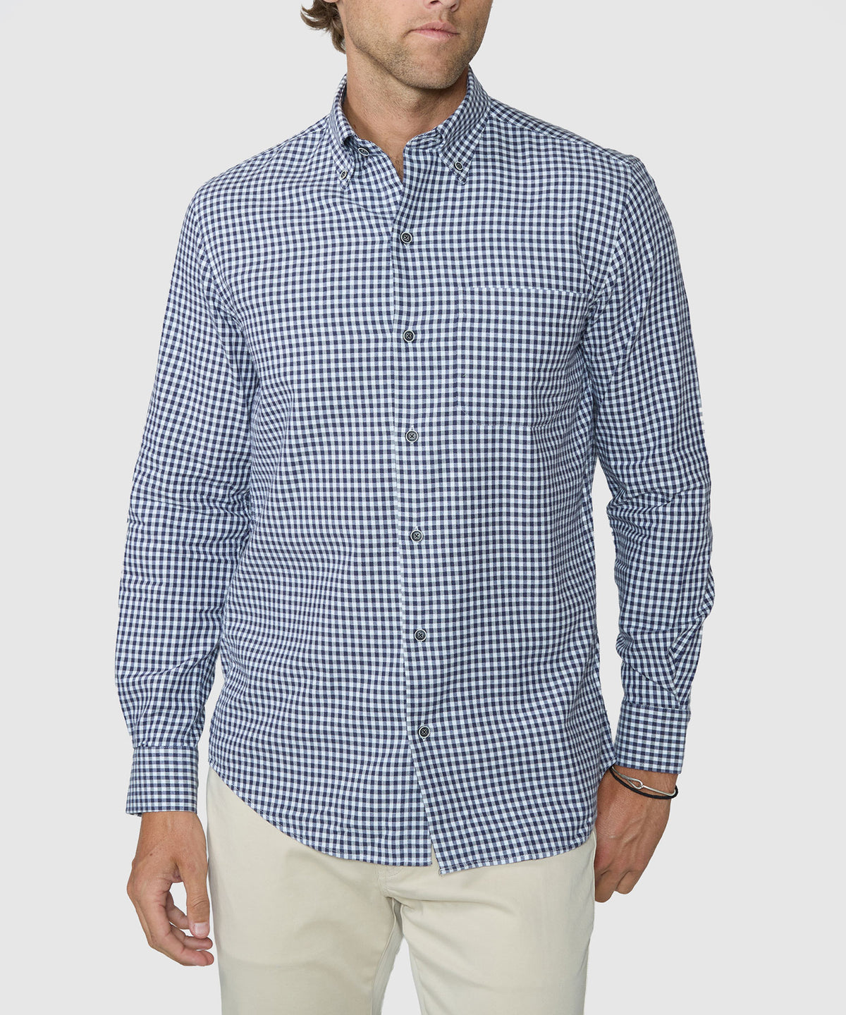 Westport Lifestyle Long Sleeve Button-Down Collar Sport Shirt - Navy, Men's Big & Tall