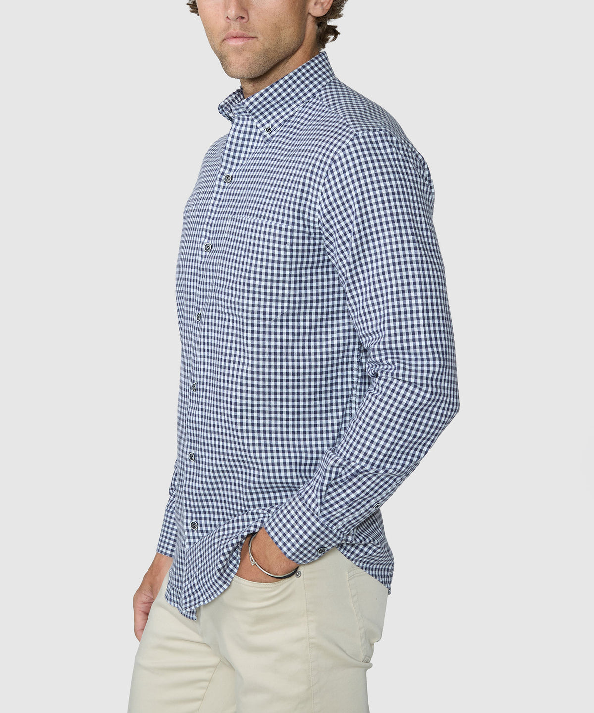 Westport Lifestyle Long Sleeve Button-Down Collar Sport Shirt - Navy, Men's Big & Tall