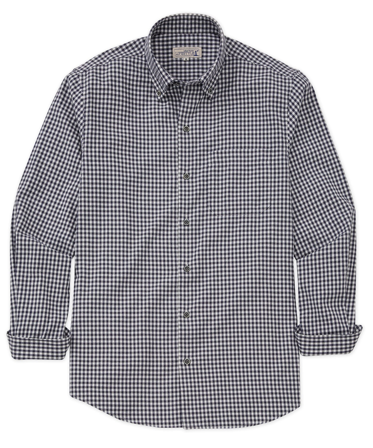 big and tall long sleeve dress shirts Men's & Westport Lifestyle Button-Down Collar Sport Shirt Navy / 2XT ethereal hanfu 5% Spandex Made from The late 80s-early 90s Size:FR 48 - Preorder