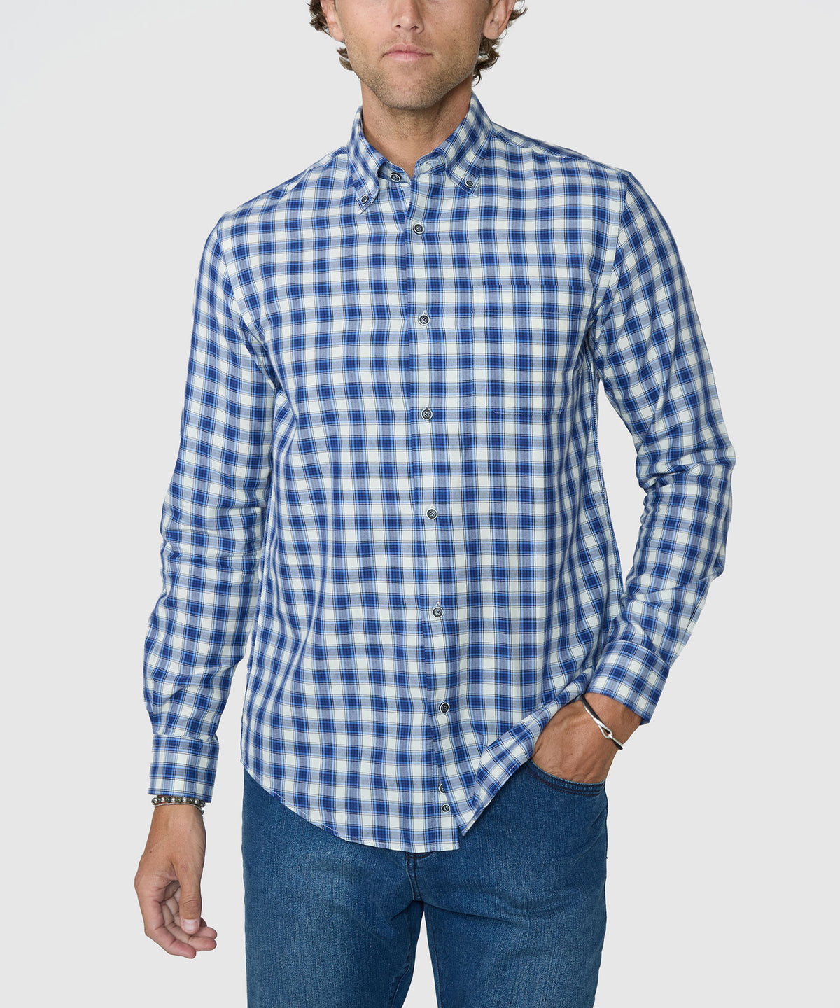 Westport Lifestyle Long Sleeve Button-Down Collar Sport Shirt, Men's Big & Tall