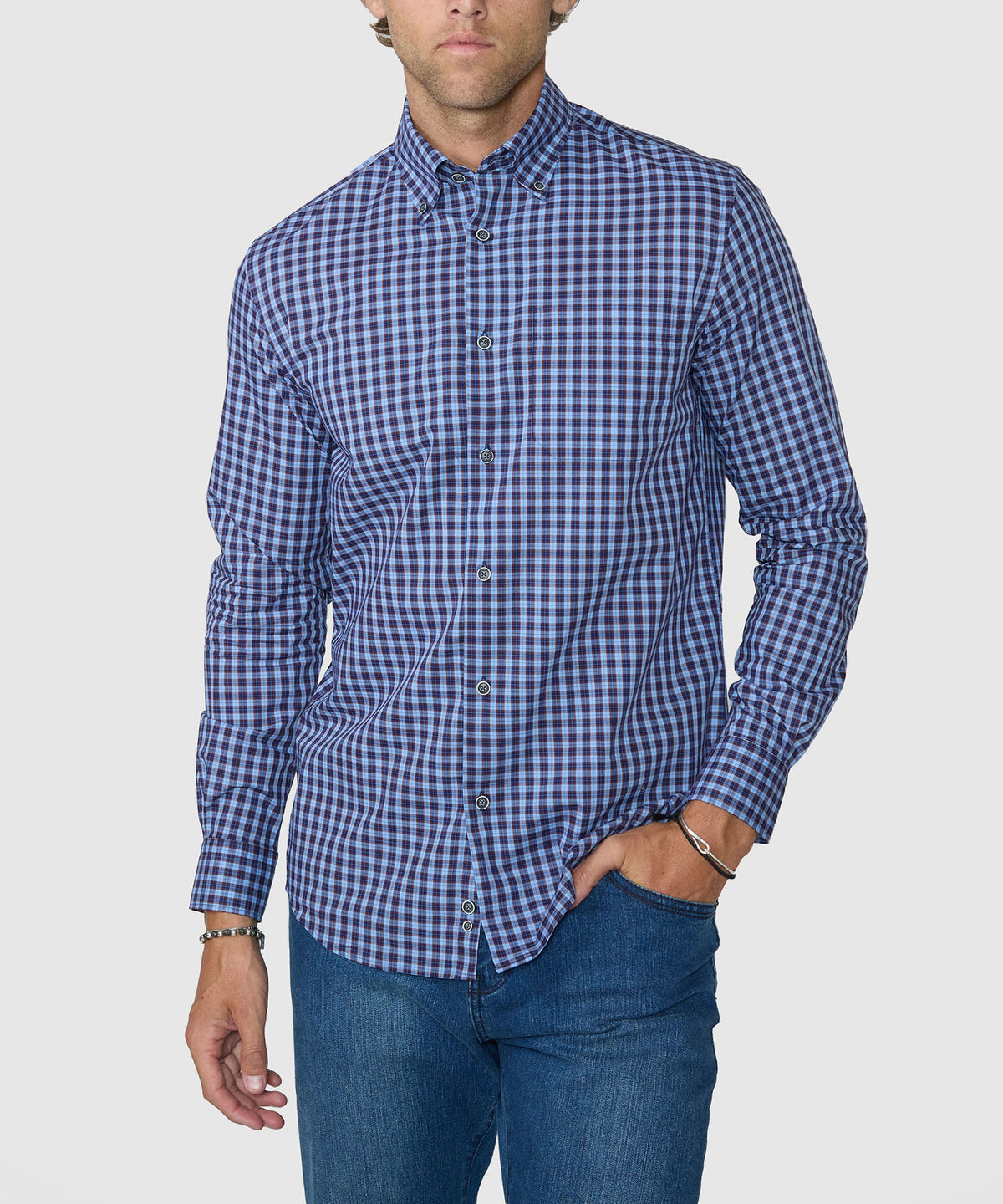 Westport Lifestyle Long Sleeve Button-Down Collar Sport Shirt, Men's Big & Tall