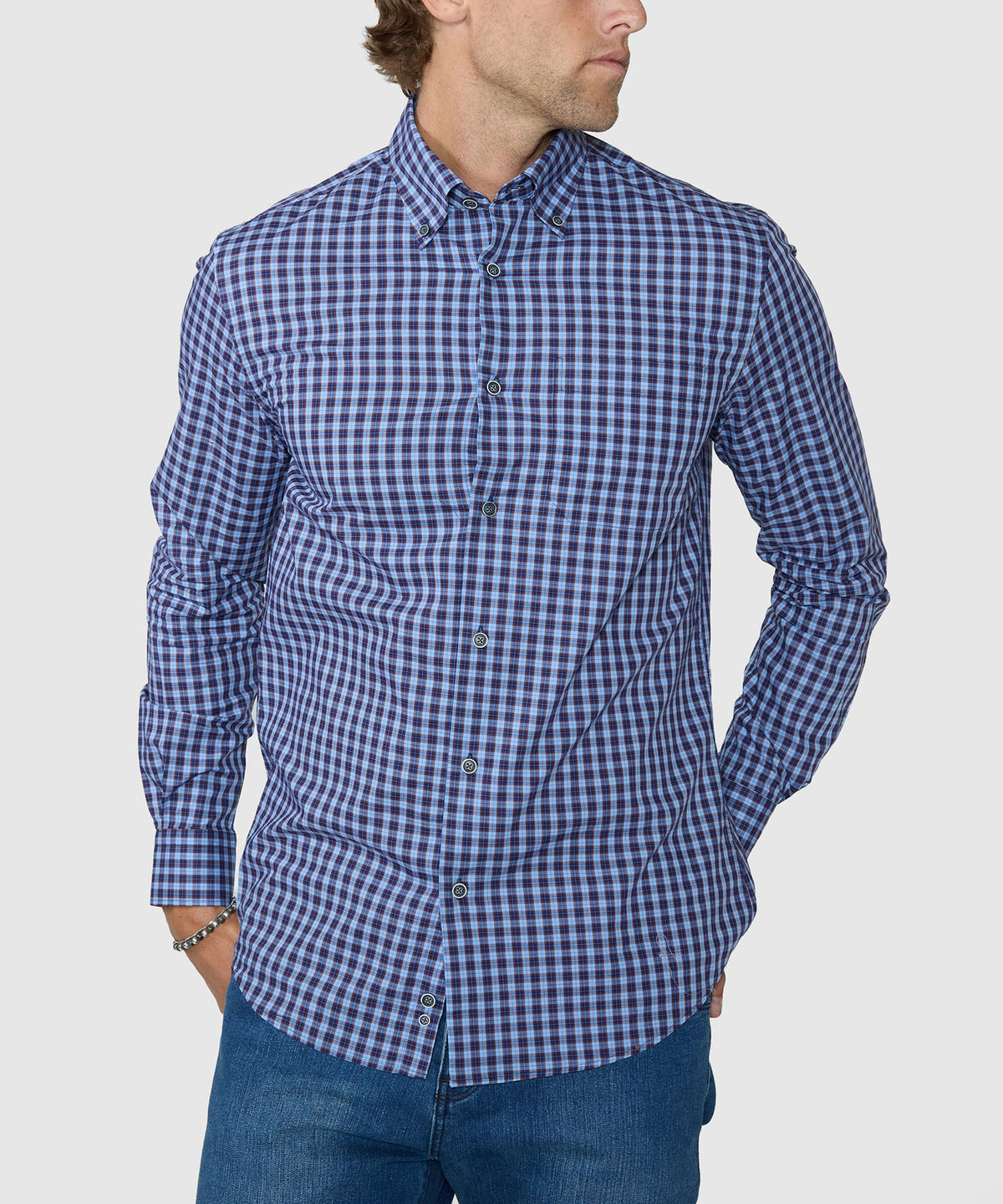 Westport Lifestyle Long Sleeve Button-Down Collar Sport Shirt, Men's Big & Tall