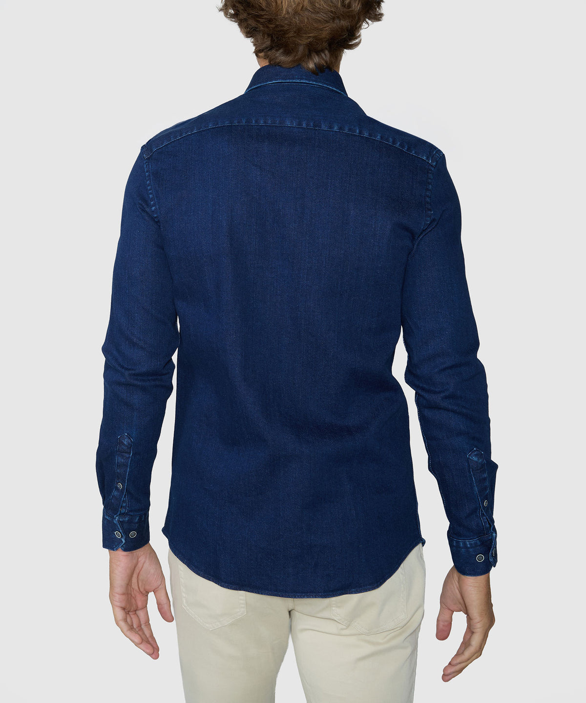 Westport Lifestyle Long Sleeve Spread Collar Sport Shirt - Denim, Men's Big & Tall