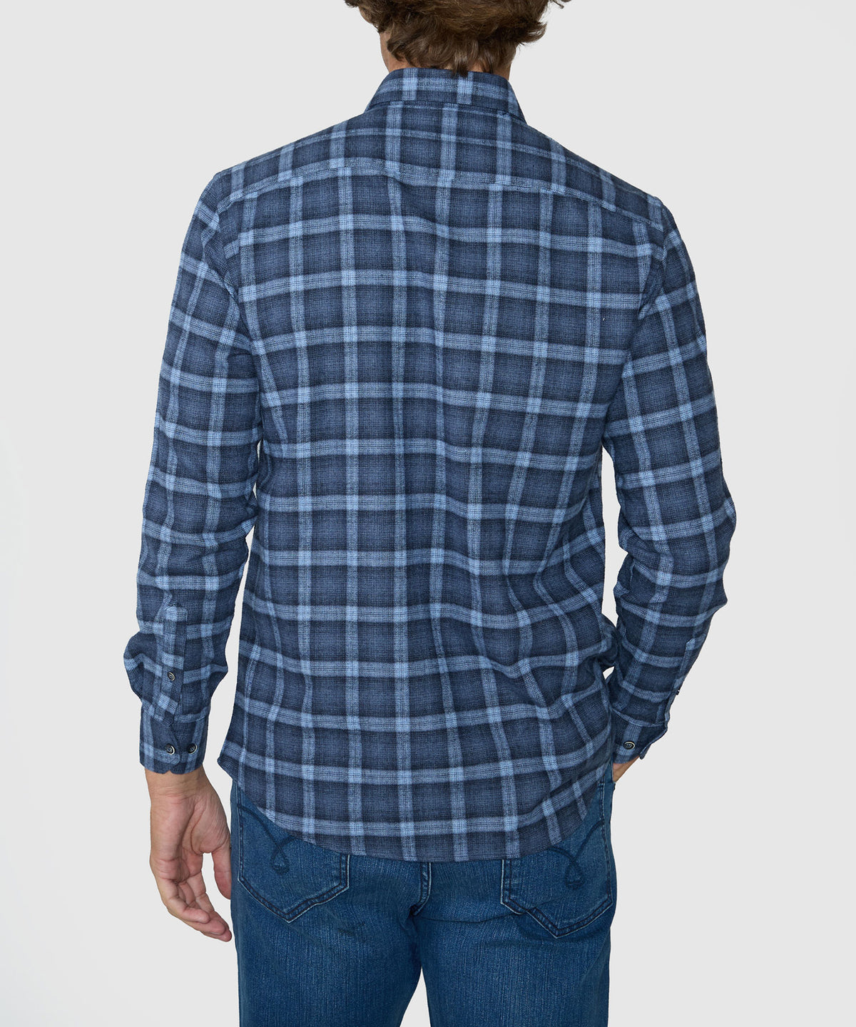 Westport Lifestyle Long Sleeve Field Day Flannel Sport Shirt - Blue, Men's Big & Tall