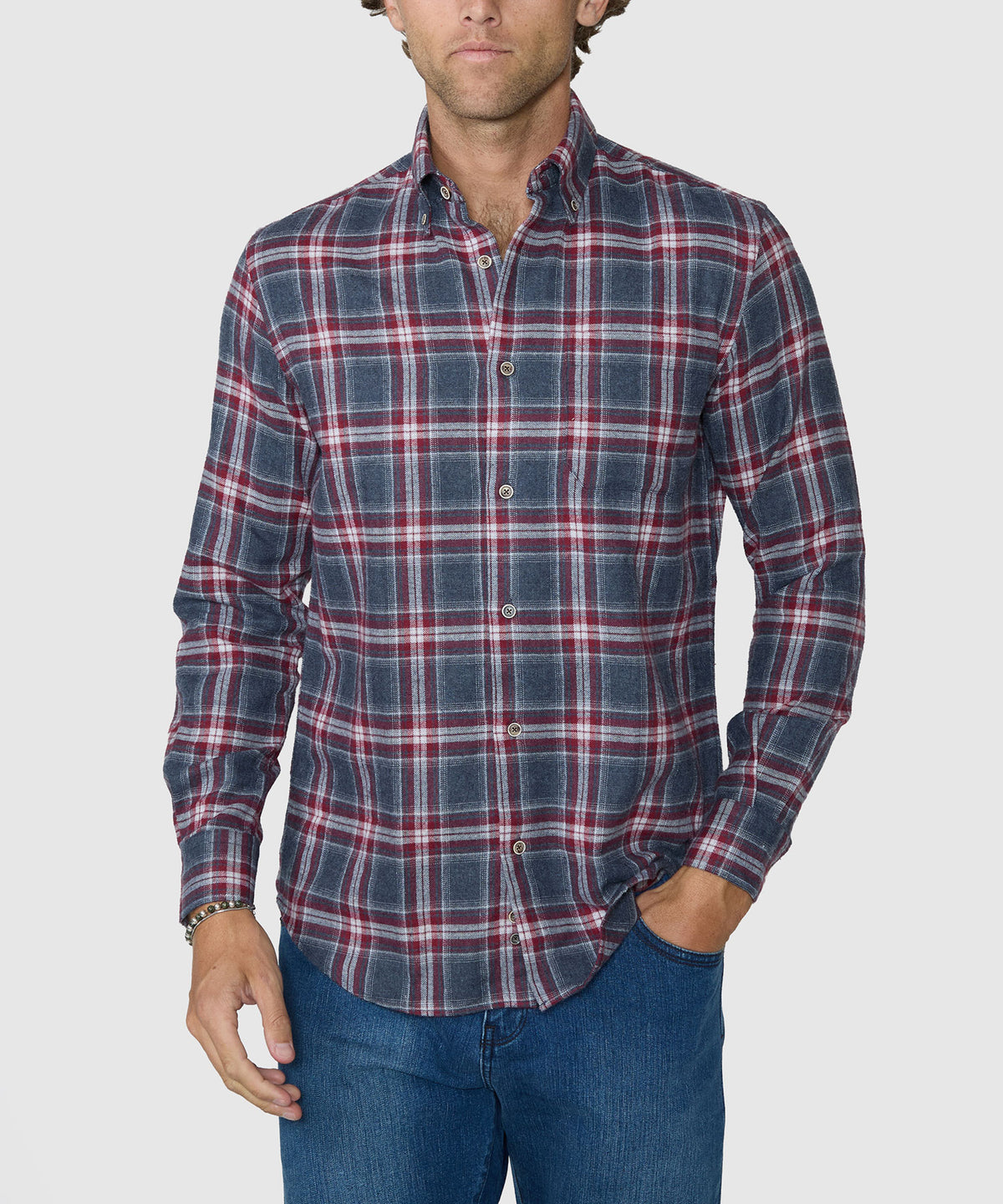 Westport Lifestyle Long Sleeve Field Day Flannel Sport Shirt, Men's Big & Tall