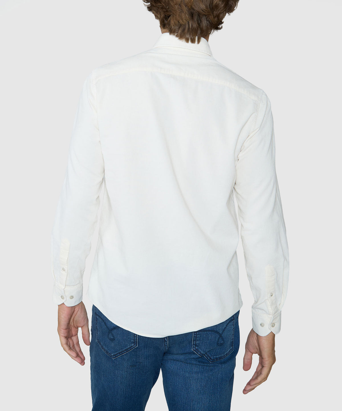 Westport Lifestyle Long Sleeve Tidewashed Corduroy Sport Shirt - Ivory, Men's Big & Tall