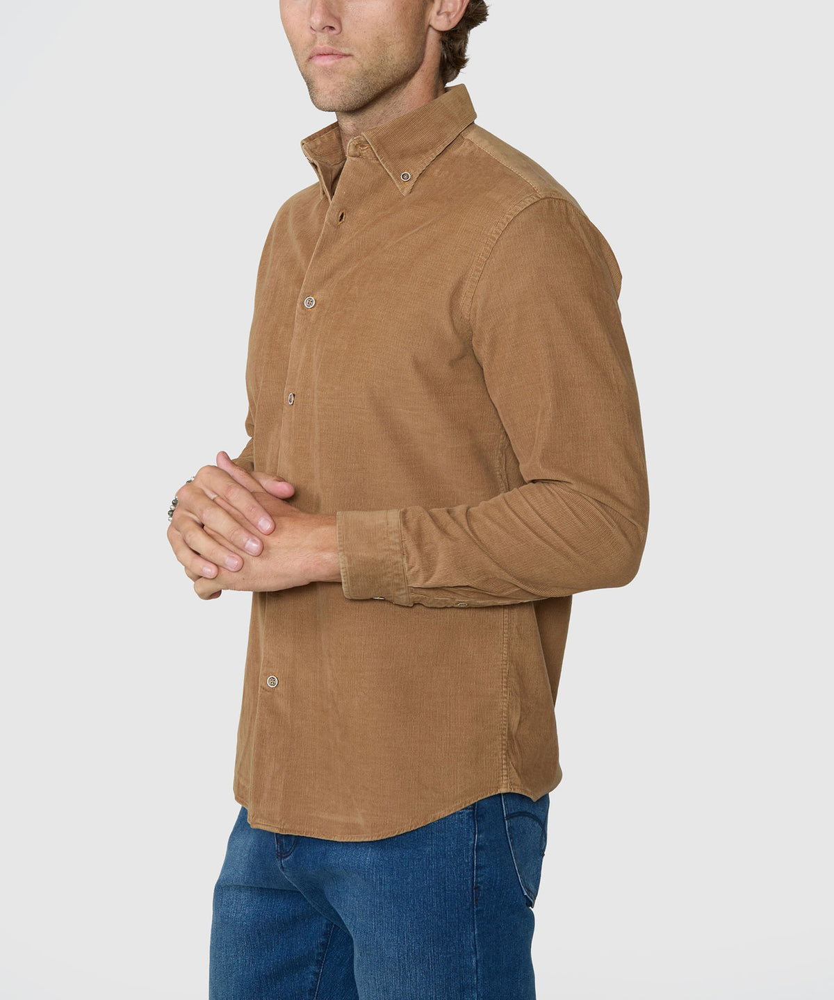 Westport Lifestyle Long Sleeve Tidewashed Corduroy Sport Shirt - Walnut, Men's Big & Tall