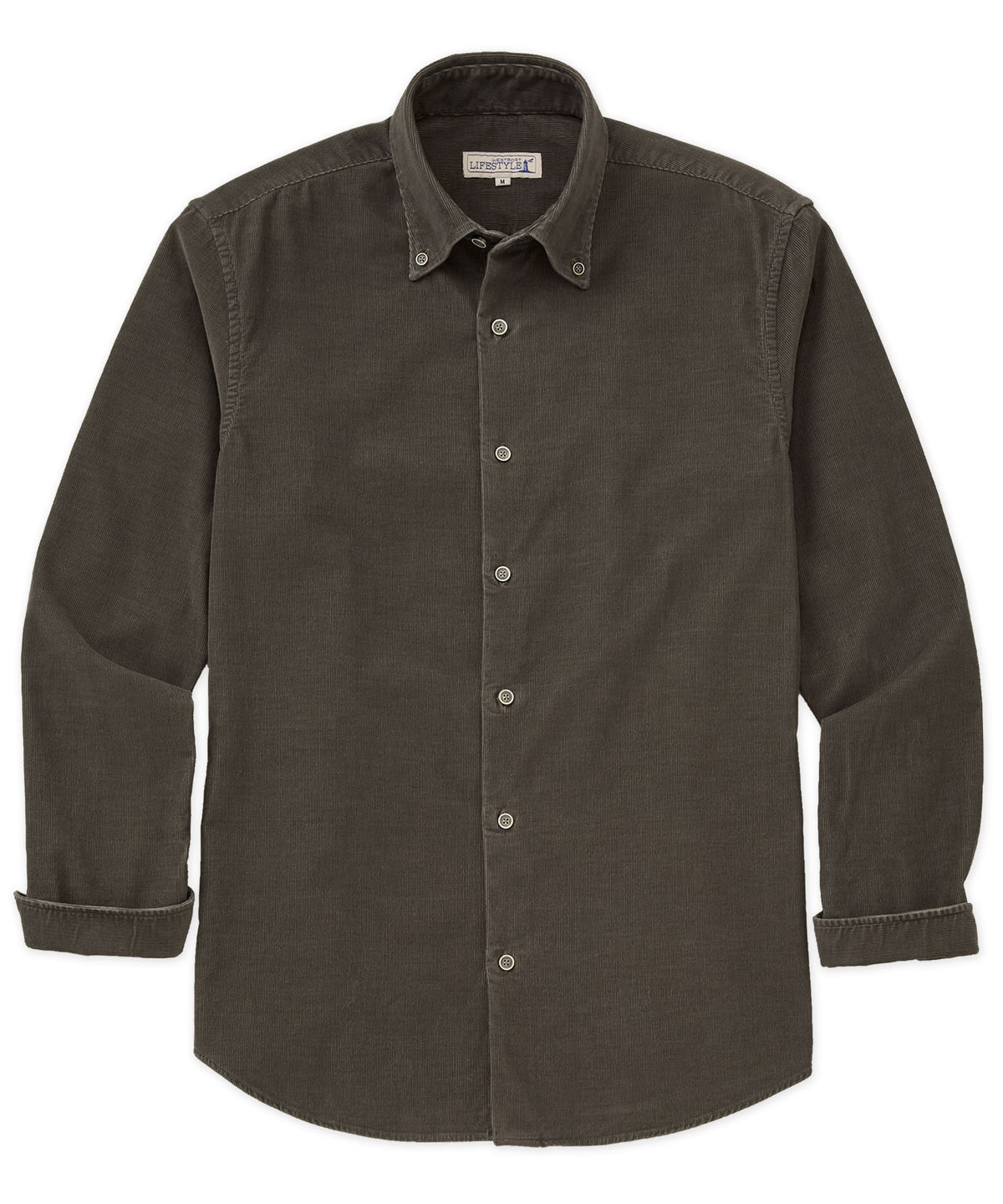 Westport Lifestyle Long Sleeve Tidewashed Corduroy Sport Shirt - Olive, Men's Big & Tall