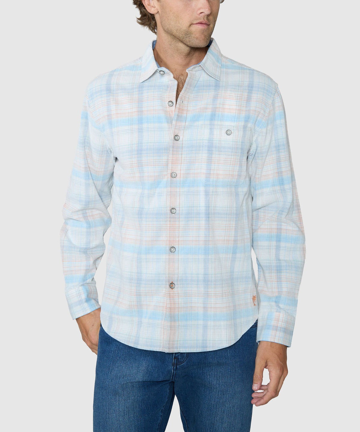 Tommy Bahama Long Sleeve Coastline Cord Truly Check Sport Shirt, Men's Big & Tall