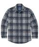 Long sleeve plaid sport shirt, dark navy and charcoal with white - Blue Note