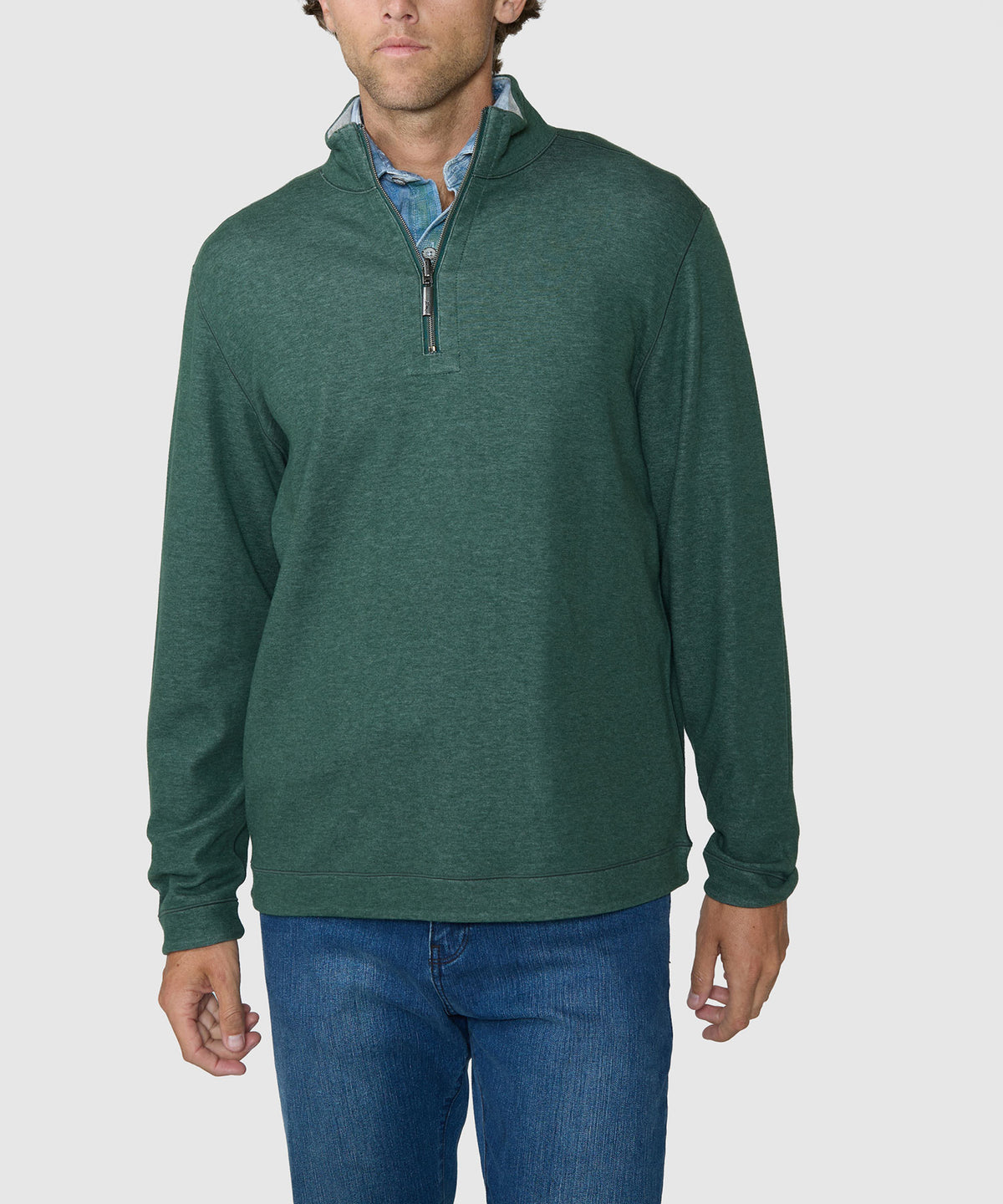 Tommy Bahama Long Sleeve Flipview Half-Zip Pullover - Juniper, Men's Big & Tall