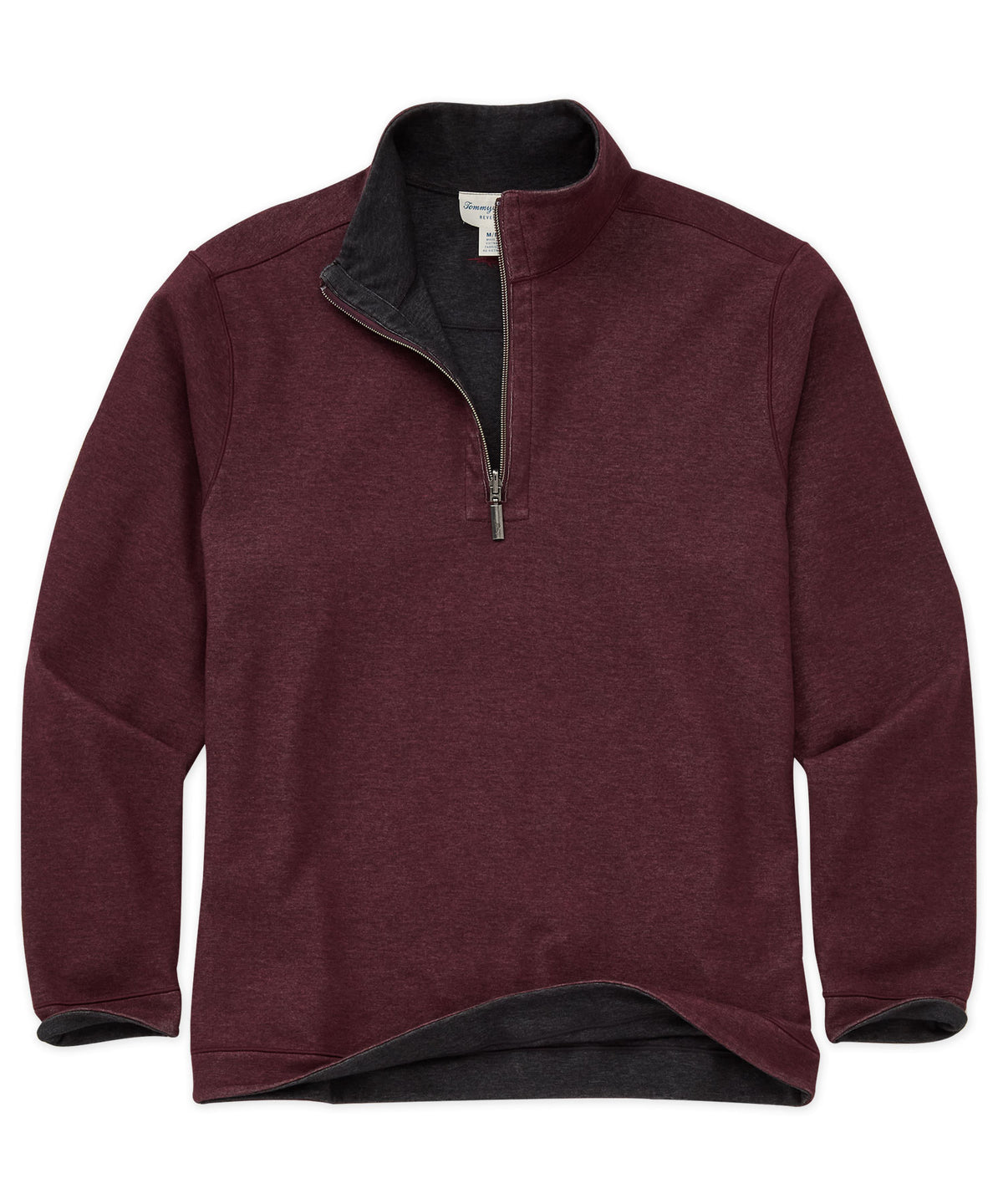 Tommy Bahama Long Sleeve Flipview Half-Zip Pullover - Black Cherry, Men's Big & Tall